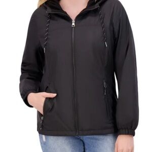 NAUTICA Women's Black Hooded Jacket